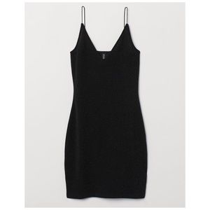 Black glitter fitted dress